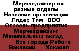 Мерчандайзер на разные отделы › Название организации ­ Лидер Тим, ООО › Отрасль предприятия ­ Мерчендайзинг › Минимальный оклад ­ 25 000 - Все города Работа » Вакансии   . Хакасия респ.,Саяногорск г.